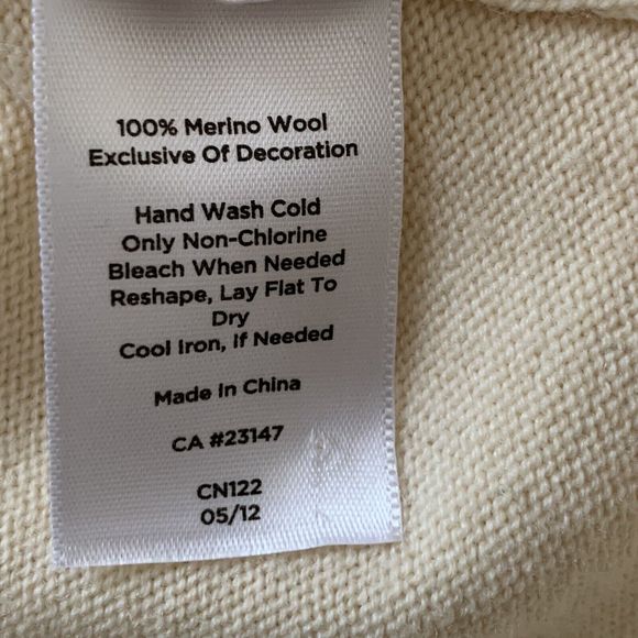 Talbots Cardigan Merino Wool Women Petite S Pale Yellow Pockets Gold Buttons - Picture 12 of 12